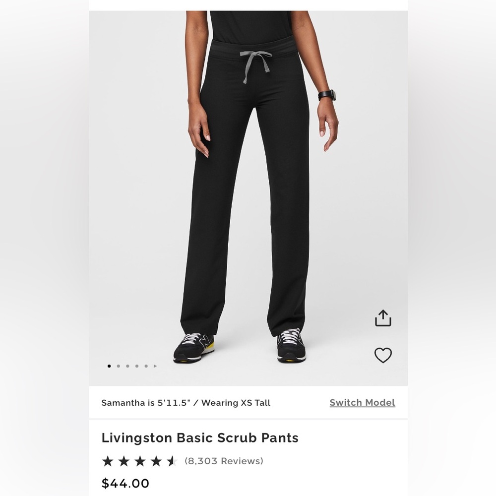 Figs Livingston pants in black size Large